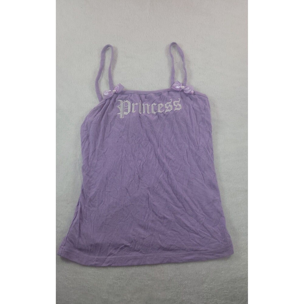 Plastic Money Princess Tank Top Purple Bows Gems Rare Y2K Coquette Cami Sz Small